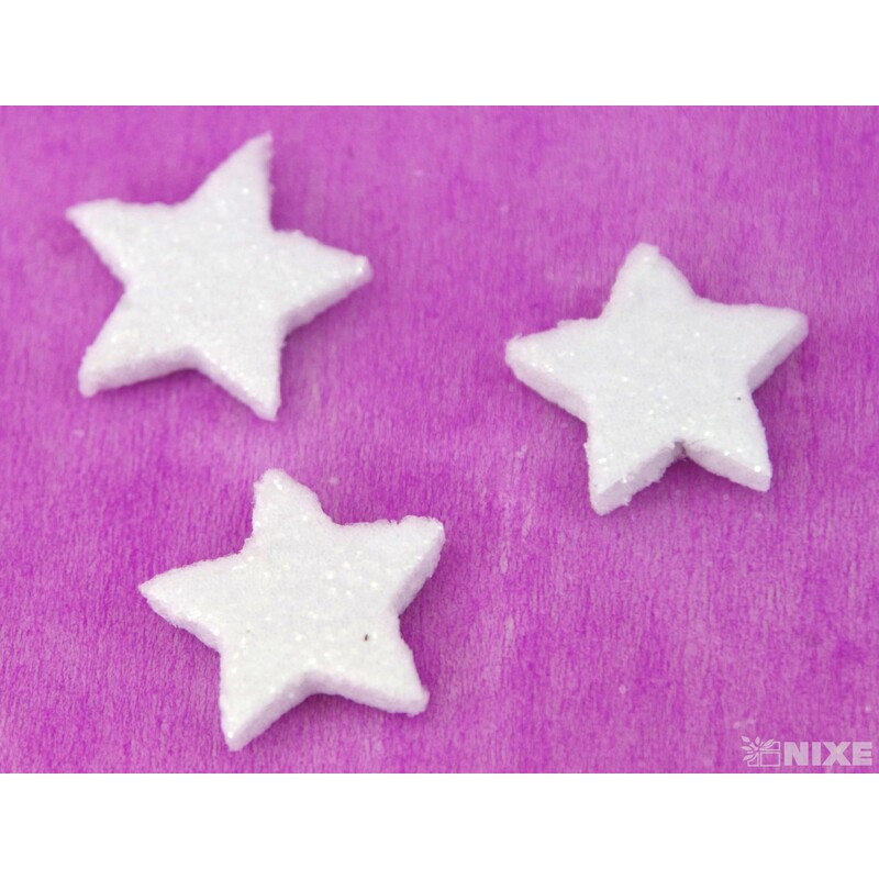 HVĚZDA 2,5cm 48ks*BÍLÁ