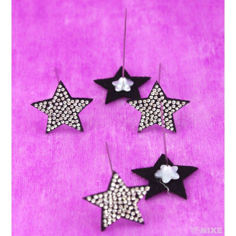 ŠPENDLÍK HVĚZDA 35mmx6cm 24ks*STŘÍBRNÁ