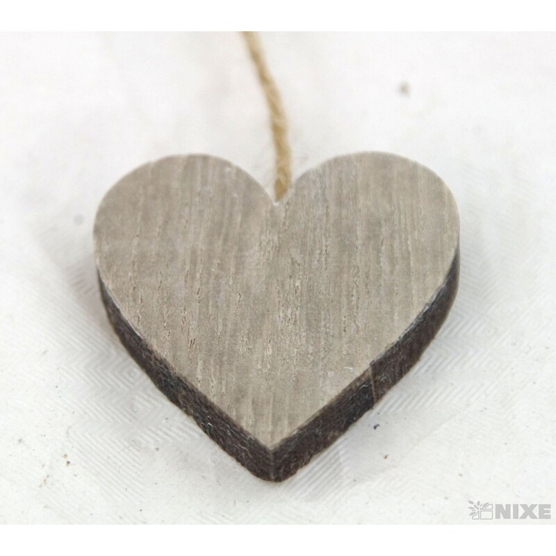 SRDCE NA PROVÁZKU 4cm 20ks*PŘÍRODNÍ