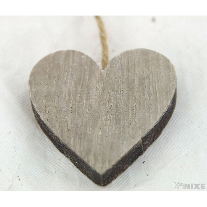 SRDCE NA PROVÁZKU 4cm 20ks*PŘÍRODNÍ