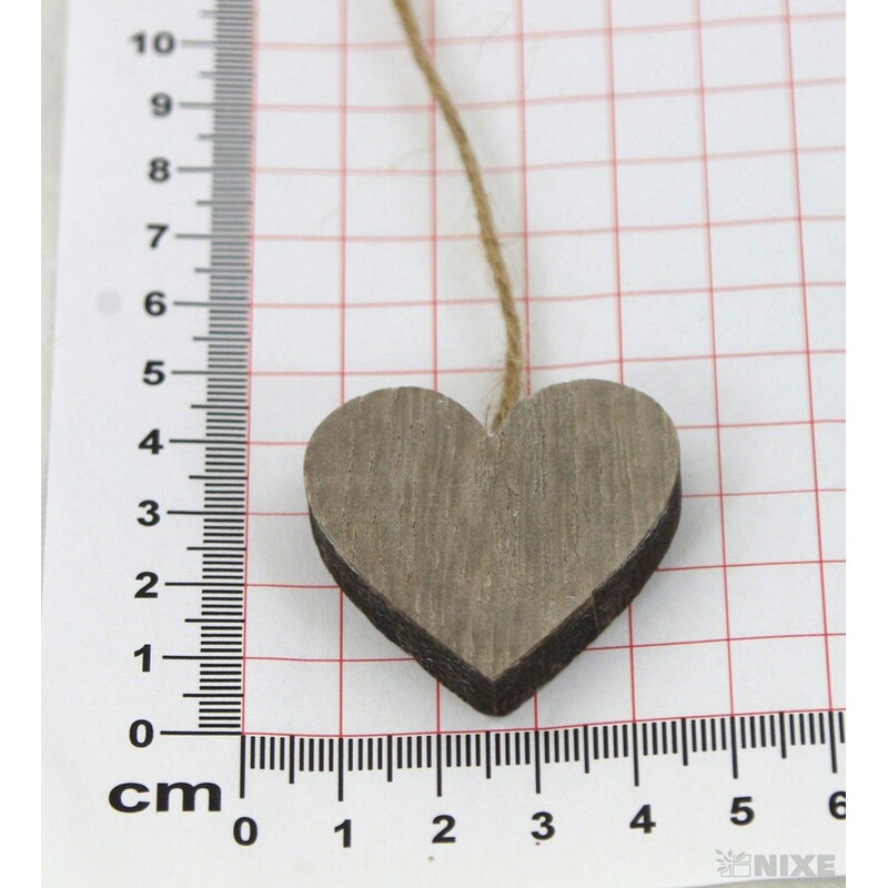 SRDCE NA PROVÁZKU 4cm 20ks*PŘÍRODNÍ