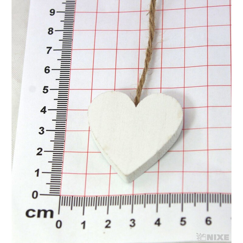 SRDCE NA PROVÁZKU 4cm 20ks*BÍLÁ