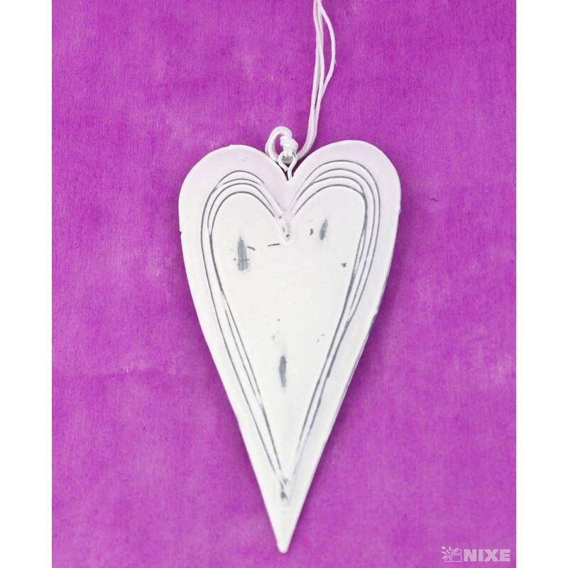 SRDCE PLECH 14cm*BÍLÁ