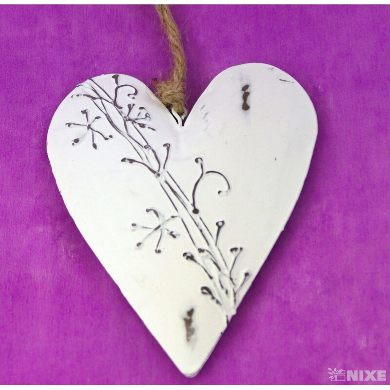 SRDCE PLECH 14cm*BÍLÁ