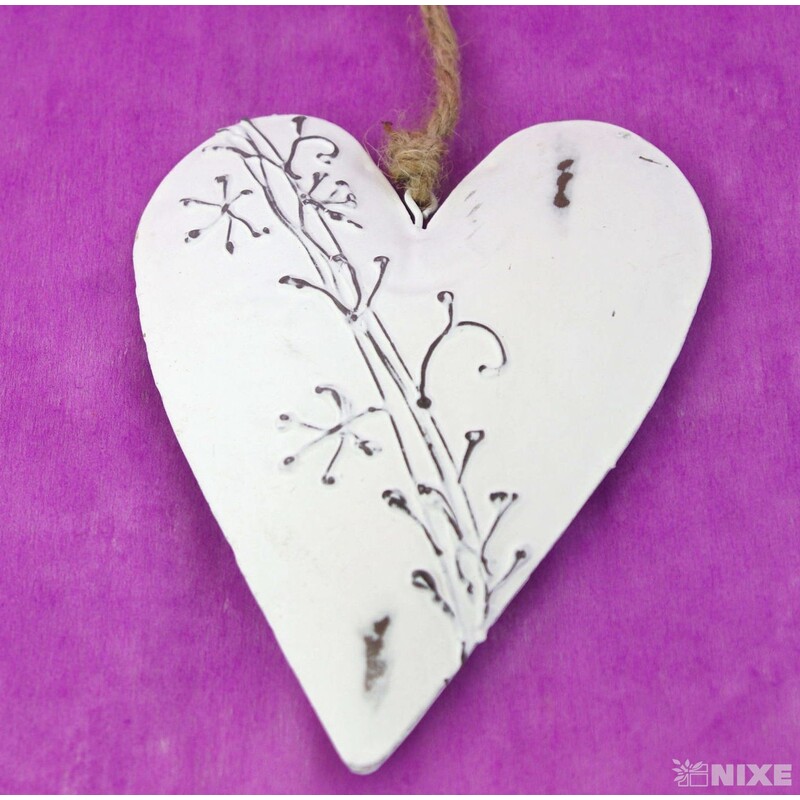 SRDCE PLECH 14cm*BÍLÁ