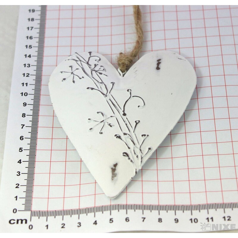 SRDCE PLECH 14cm*BÍLÁ