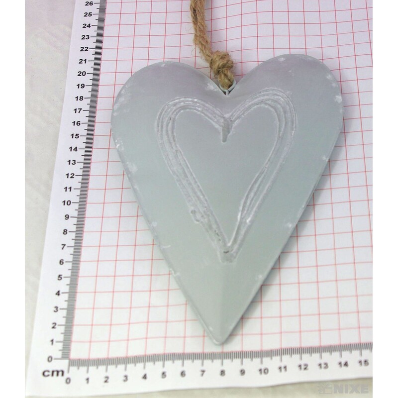 SRDCE PLECH 20cm*ŠEDÁ