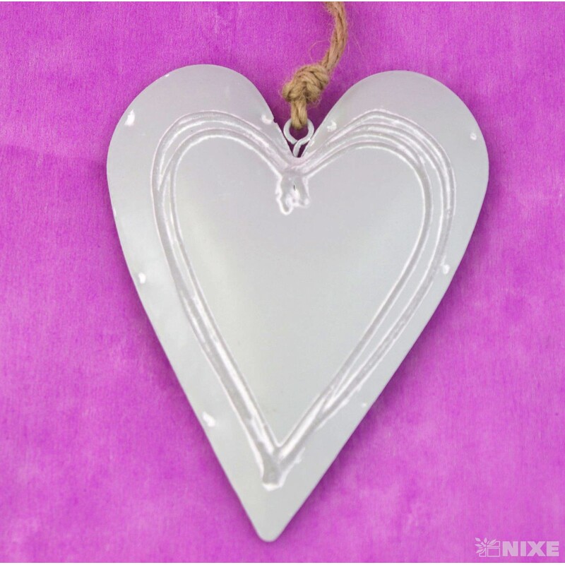 SRDCE PLECH 14cm*ŠEDÁ