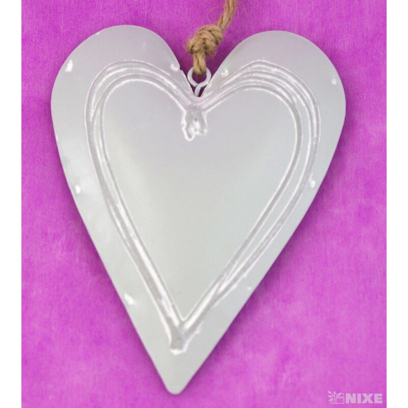 SRDCE PLECH 14cm*ŠEDÁ