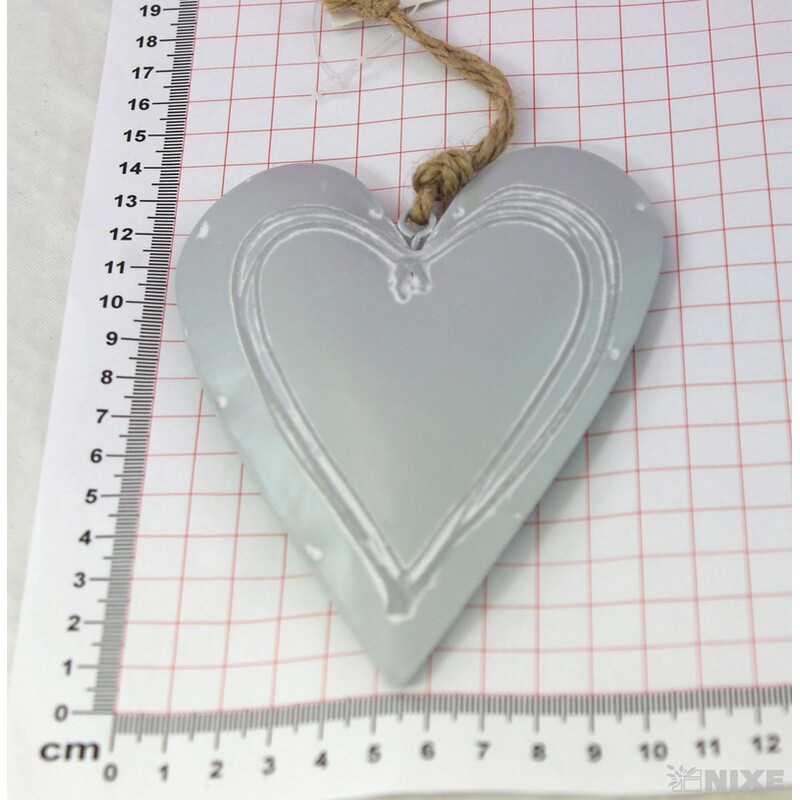 SRDCE PLECH 14cm*ŠEDÁ