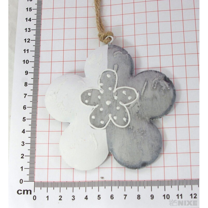 KVÍTEK PLECH 10,5cm*ŠEDÁ+BÍLÁ