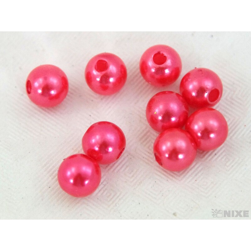 KORÁLKY 8mm cca 208ks*ČERVENÁ SV.