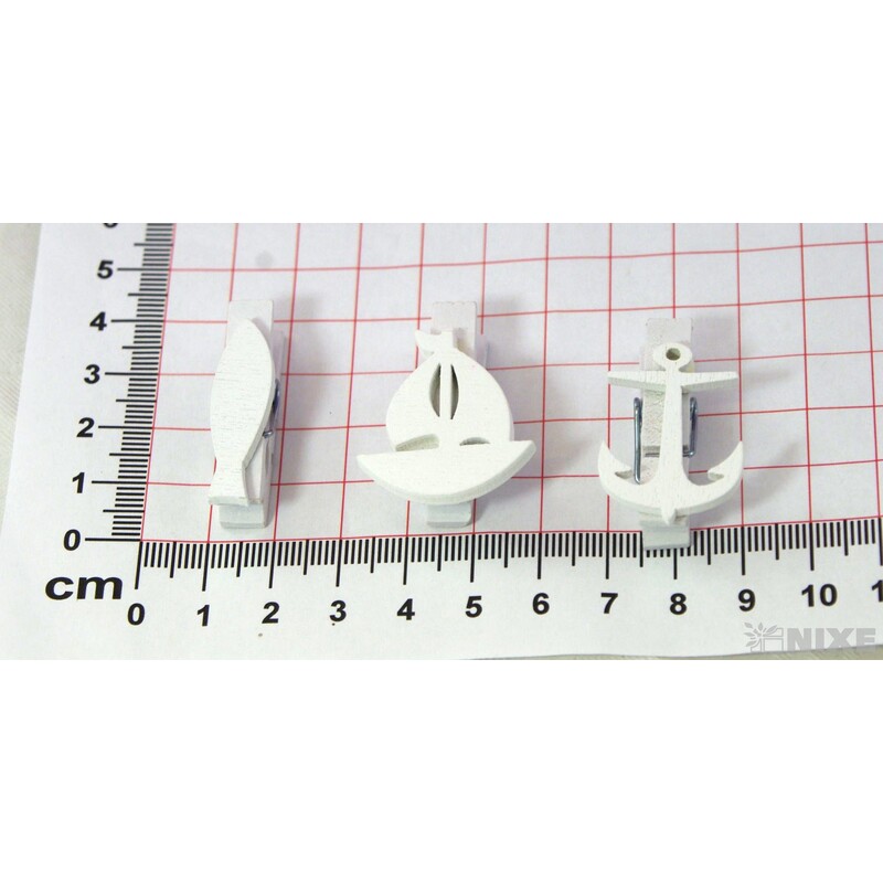 KOLÍČEK MOŘE 3x3,5cm 6ks*BÍLÁ