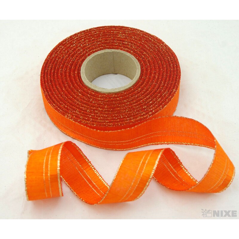 PLÁTNOVÁ STUHA 25mmx25m*ORANŽOVÁ 036617