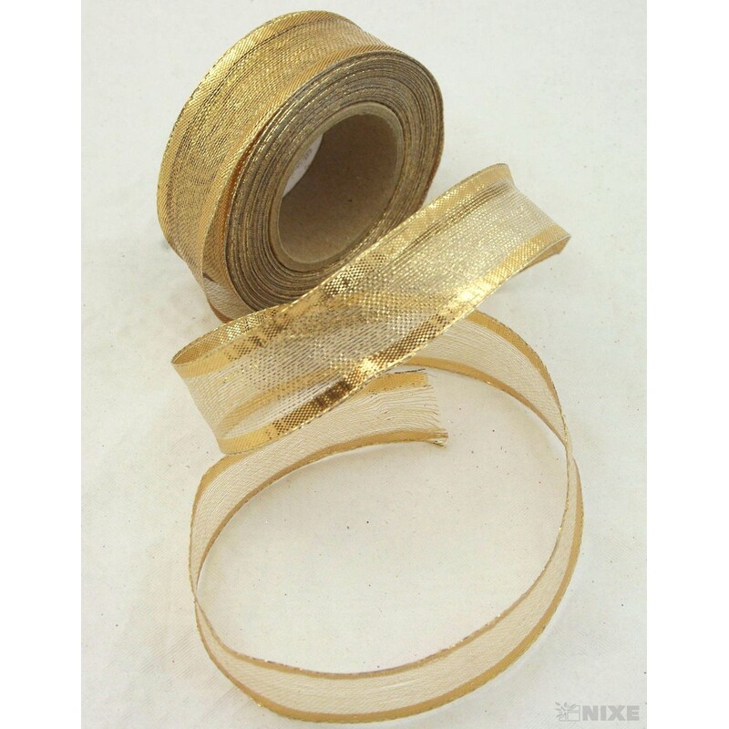 PLÁTNOVÁ STUHA 25mmx25m*ZLATÁ TM. 390803
