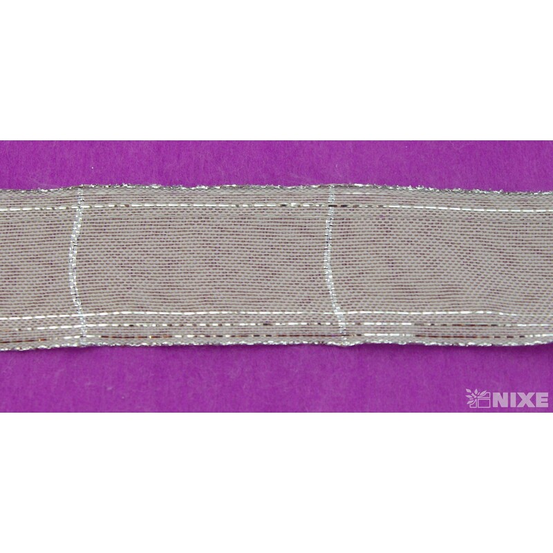 ROSALINE 1184 40mmx20m*PŘÍRODNÍ+STŘÍBRNÁ 203