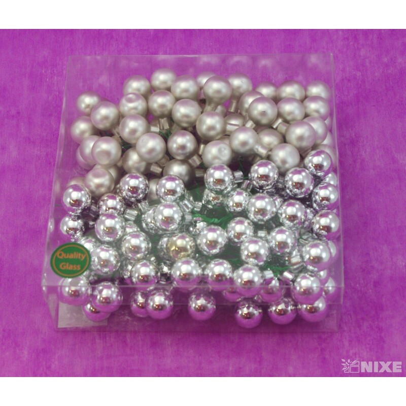 KOULE NA DR. 2x10,5cm 144ks MIX*STŘÍBRNÁ