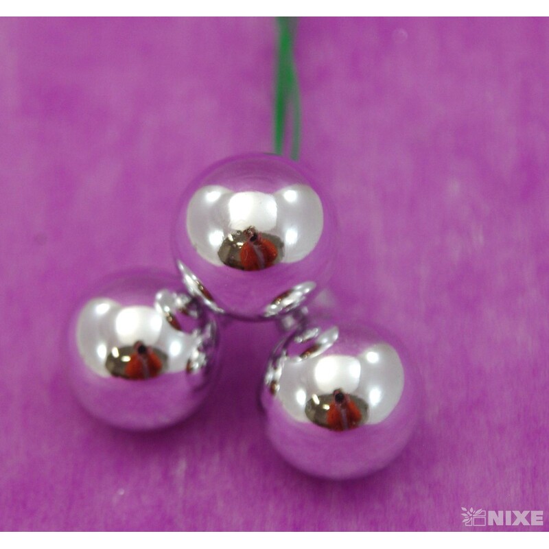 KOULE NA DR. 2x10,5cm 144ks MIX*STŘÍBRNÁ