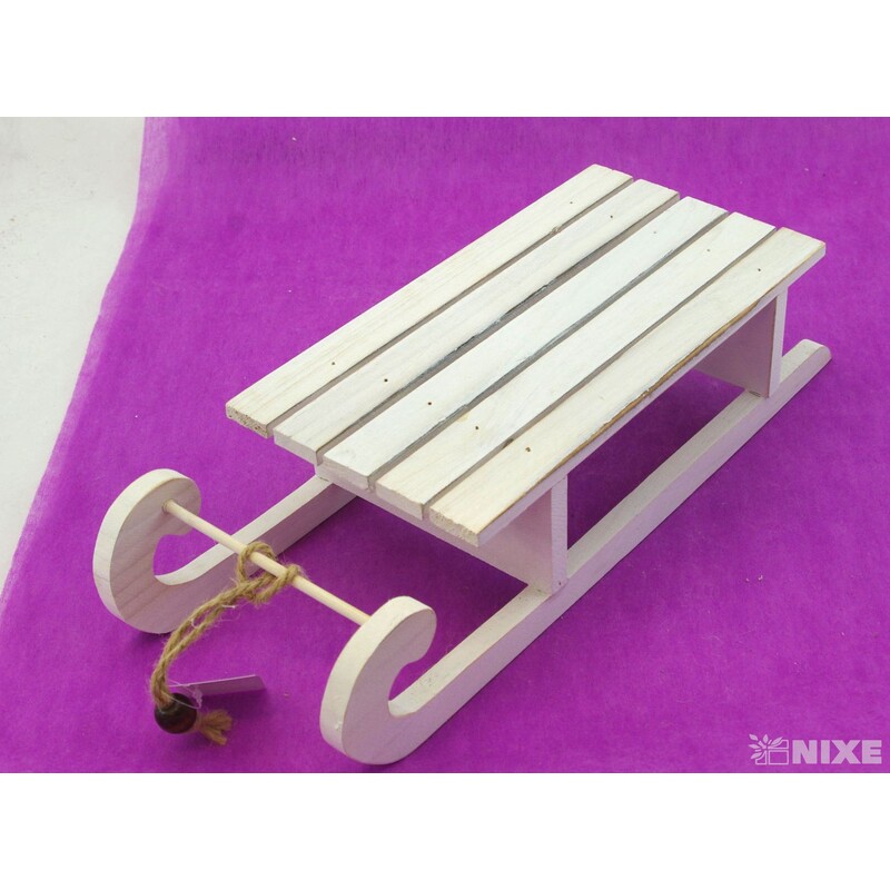 SÁŇKY DŘEVO 38cm*BÍLÁ