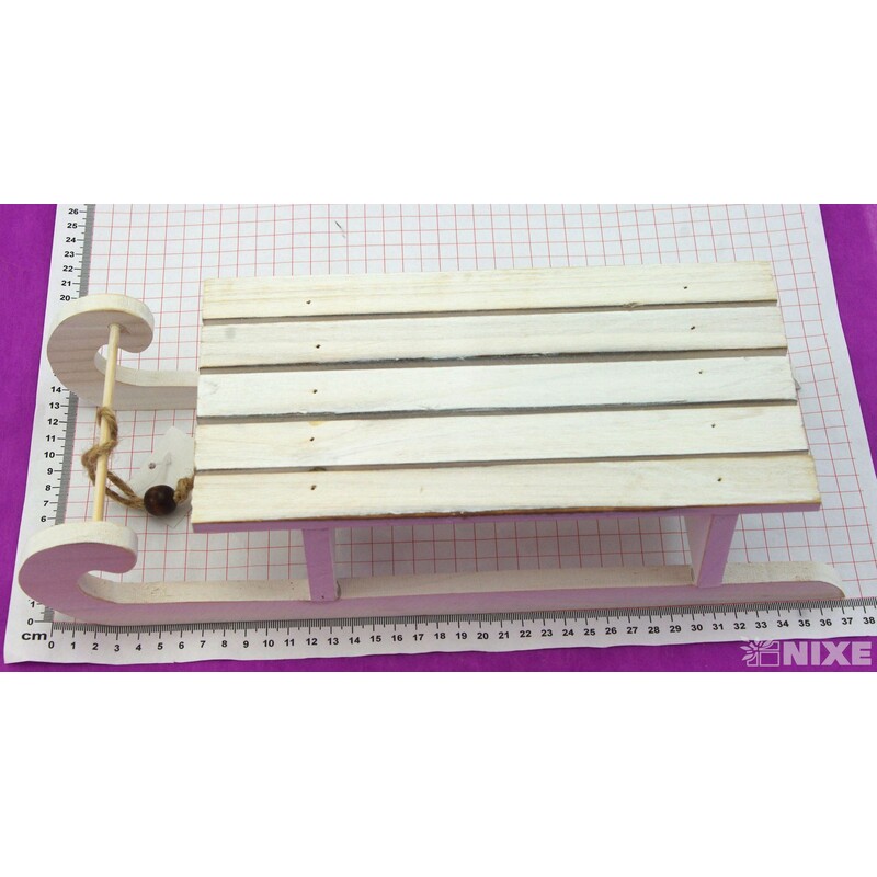 SÁŇKY DŘEVO 38cm*BÍLÁ