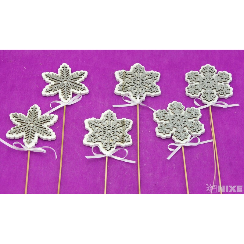 ZÁPICH VLOČKA 7,5x28cm 6ks*STŘÍBRNÁ