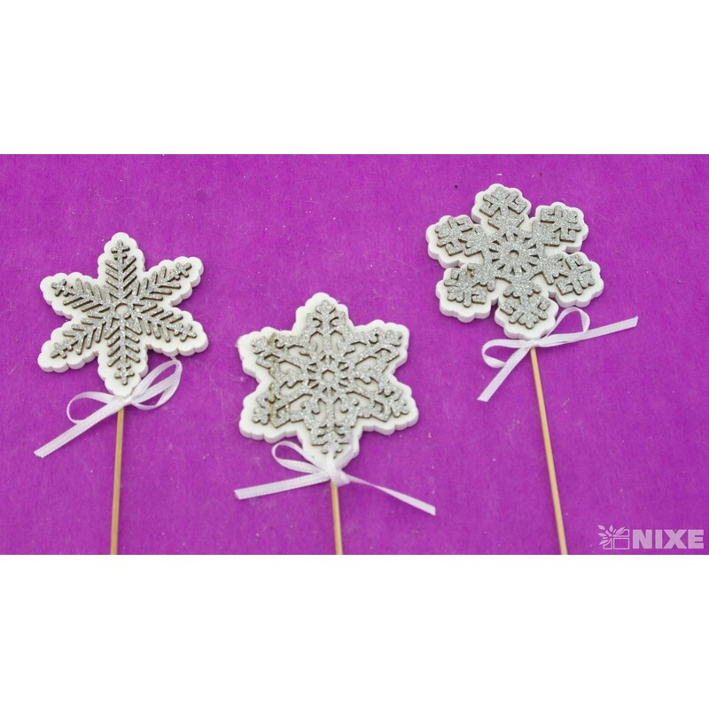 ZÁPICH VLOČKA 7,5x28cm 6ks*STŘÍBRNÁ