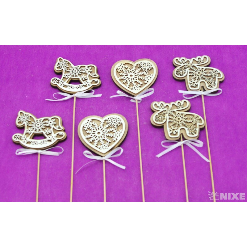 ZÁPICH VÁNOCE 7x27cm 6ks*BÍLÁ