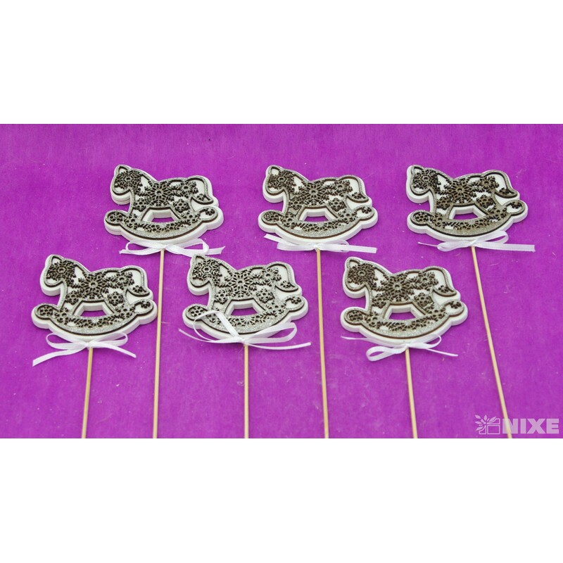 ZÁPICH KONÍK 8x27x7cm 6ks*STŘÍBRNÁ