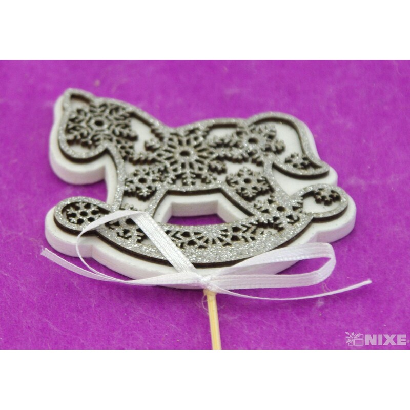 ZÁPICH KONÍK 8x27x7cm 6ks*STŘÍBRNÁ