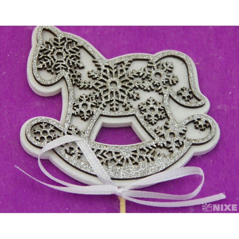 ZÁPICH KONÍK 8x27x7cm 6ks*STŘÍBRNÁ