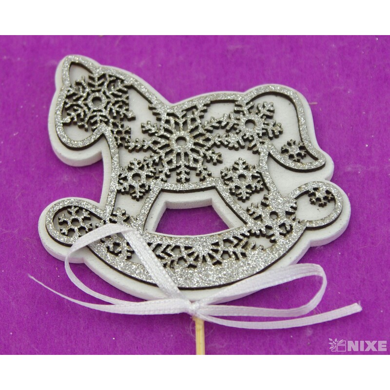 ZÁPICH KONÍK 8x27x7cm 6ks*STŘÍBRNÁ