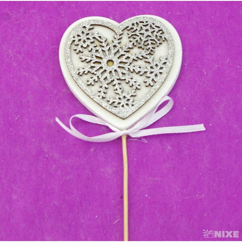 ZÁPICH SRDCE 7x27cm 6ks*STŘÍBRNÁ