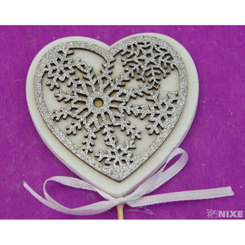 ZÁPICH SRDCE 7x27cm 6ks*STŘÍBRNÁ