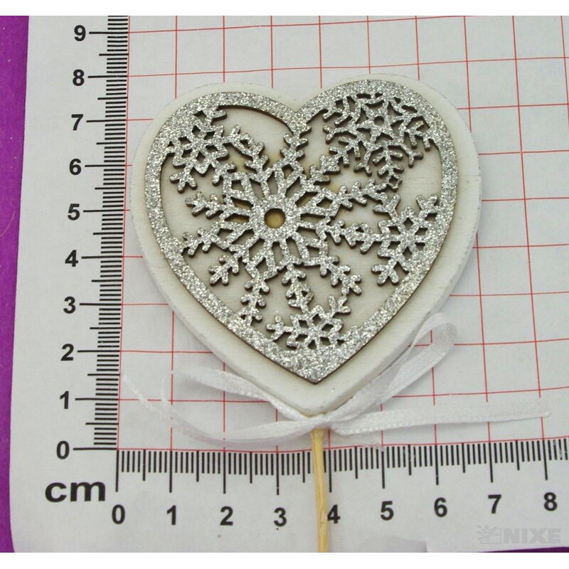 ZÁPICH SRDCE 7x27cm 6ks*STŘÍBRNÁ