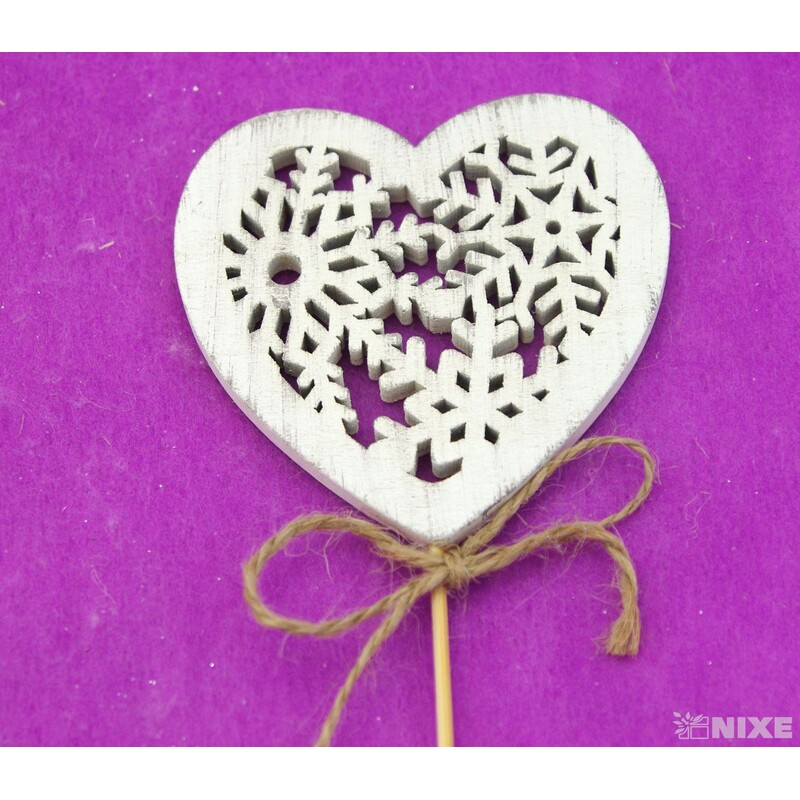 ZÁPICH SRDCE 7x27cm 10ks*BÍLÁ