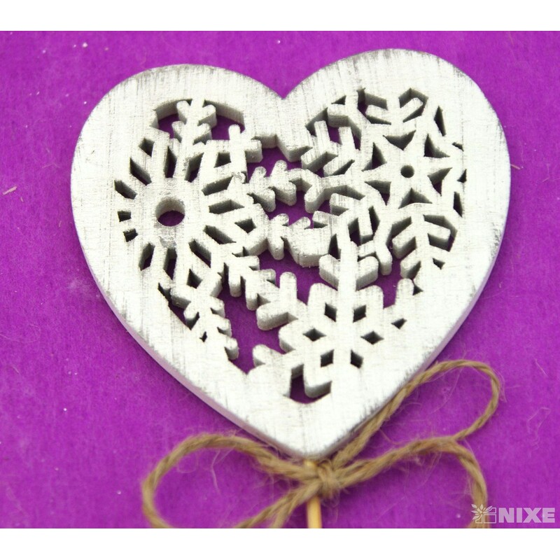 ZÁPICH SRDCE 7x27cm 10ks*BÍLÁ