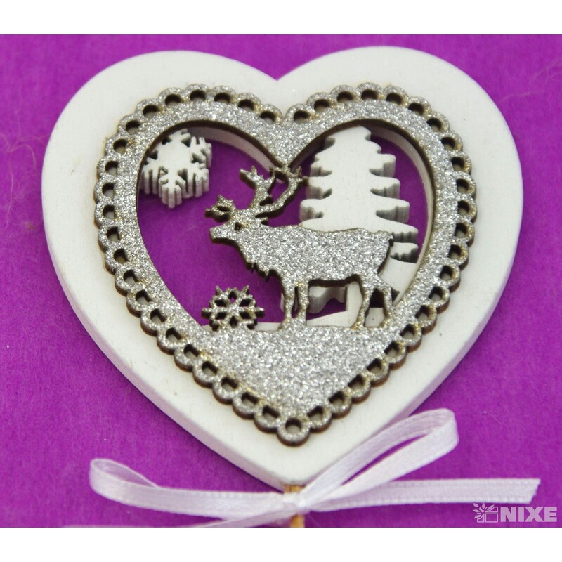 ZÁPICH SRDCE 7x27cm 6ks*STŘÍBRNÁ