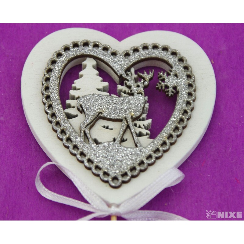 ZÁPICH SRDCE 7x27cm 6ks*STŘÍBRNÁ