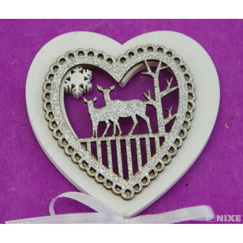 ZÁPICH SRDCE 7x27cm 6ks*STŘÍBRNÁ