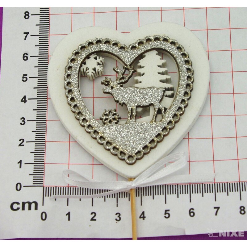 ZÁPICH SRDCE 7x27cm 6ks*STŘÍBRNÁ