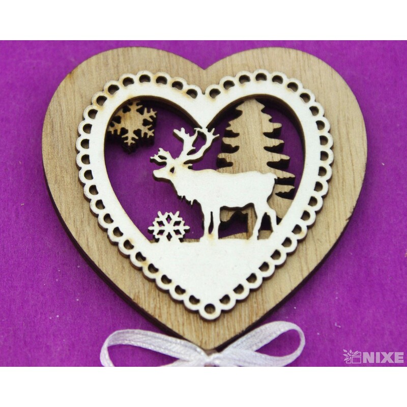 ZÁPICH SRDCE 7x27cm 6ks*PŘÍRODNÍ