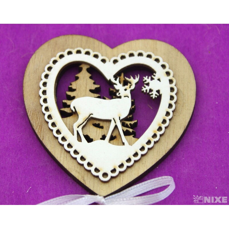 ZÁPICH SRDCE 7x27cm 6ks*PŘÍRODNÍ