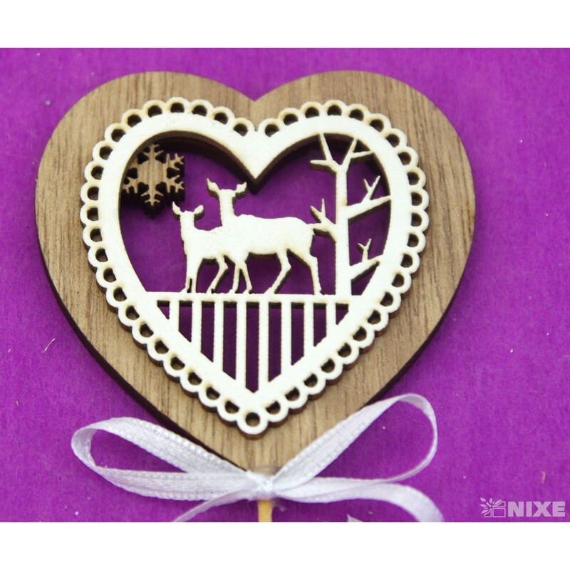 ZÁPICH SRDCE 7x27cm 6ks*PŘÍRODNÍ