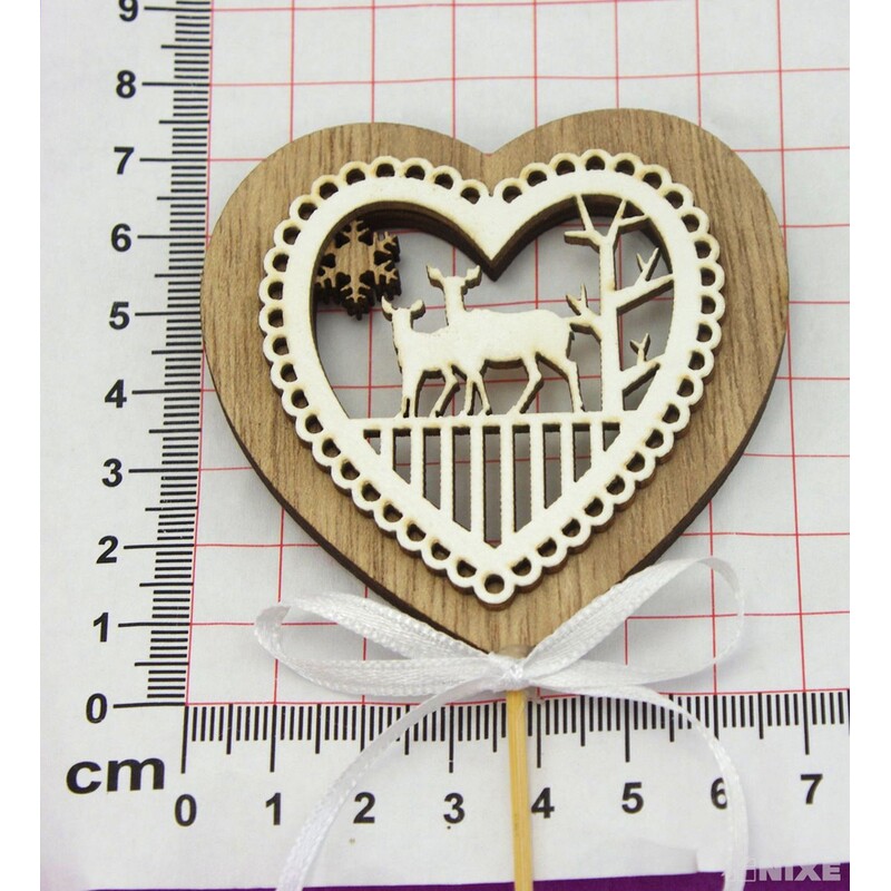 ZÁPICH SRDCE 7x27cm 6ks*PŘÍRODNÍ