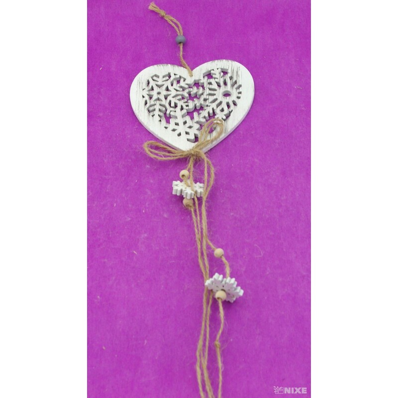 ZÁVĚS SRDCE 11x40cm*BÍLÁ