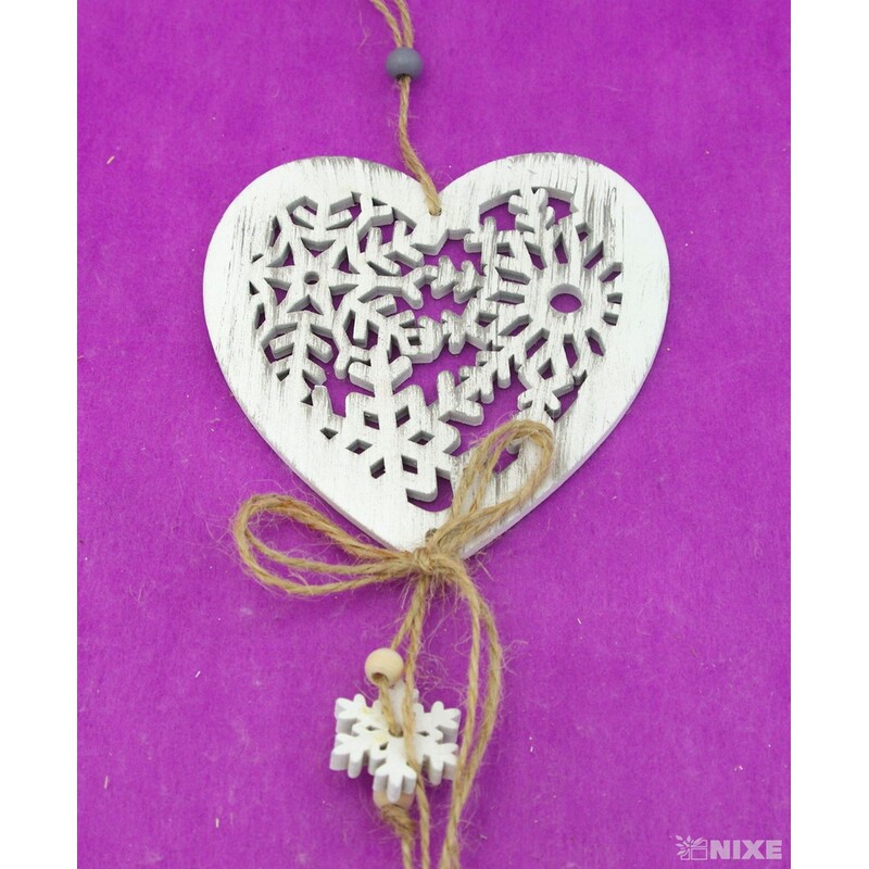 ZÁVĚS SRDCE 11x40cm*BÍLÁ