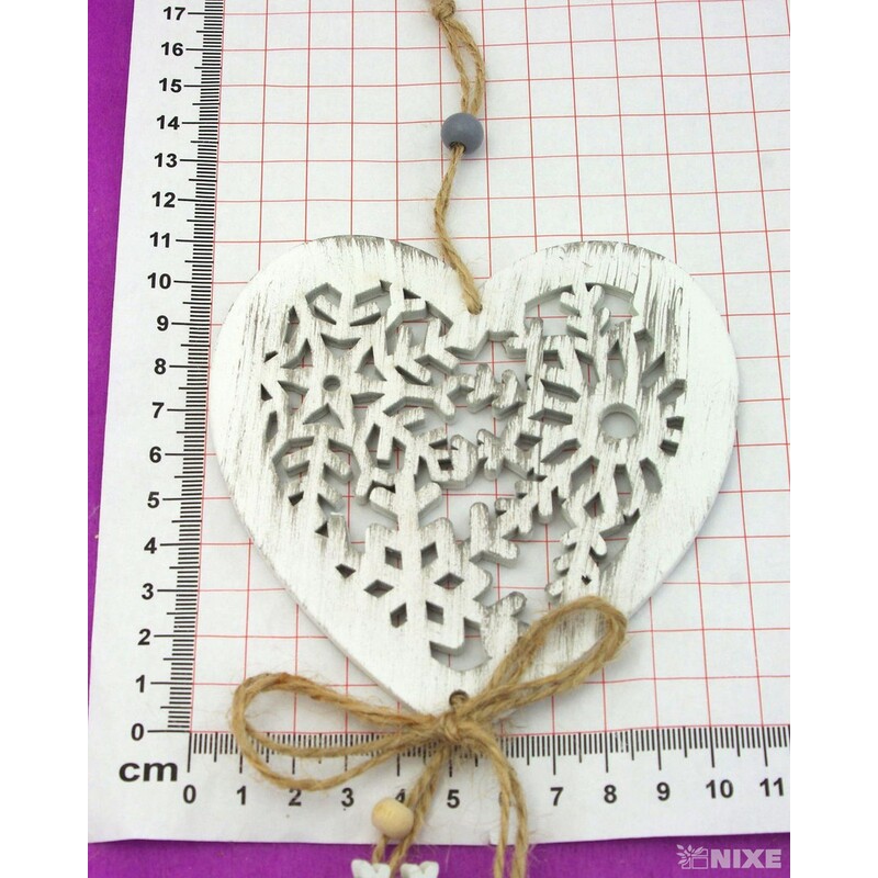 ZÁVĚS SRDCE 11x40cm*BÍLÁ