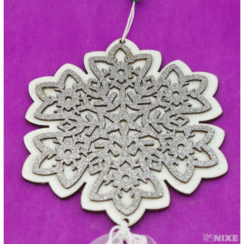 ZÁVĚS VLOČKA 12x50cm*STŘÍBRNÁ