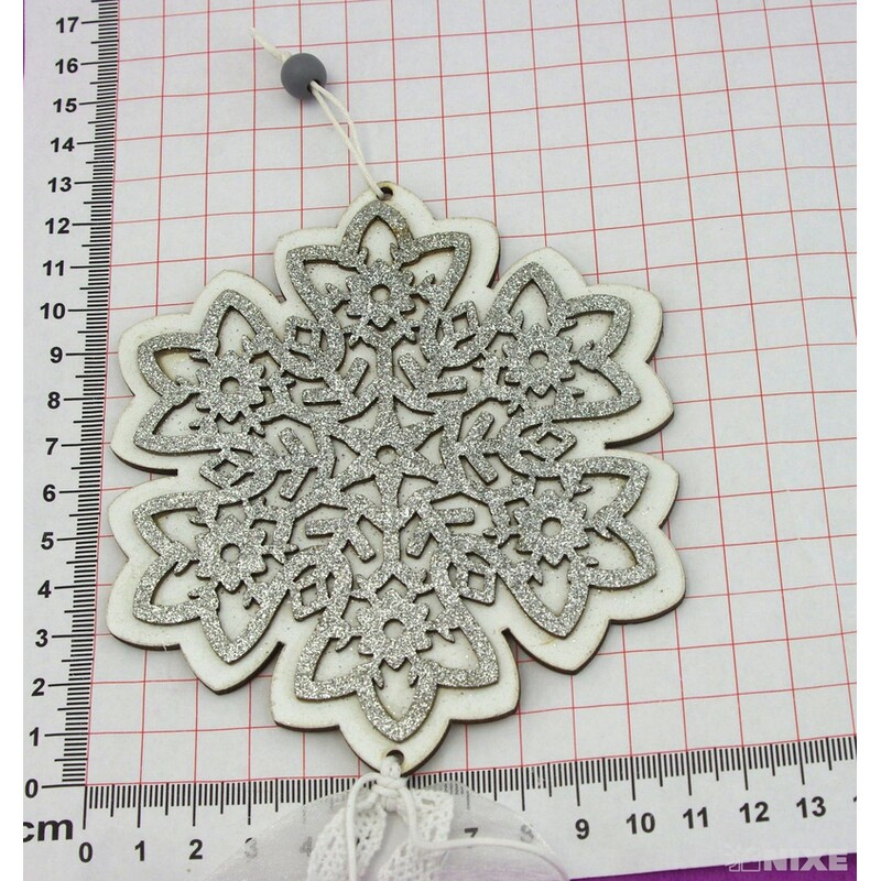 ZÁVĚS VLOČKA 12x50cm*STŘÍBRNÁ