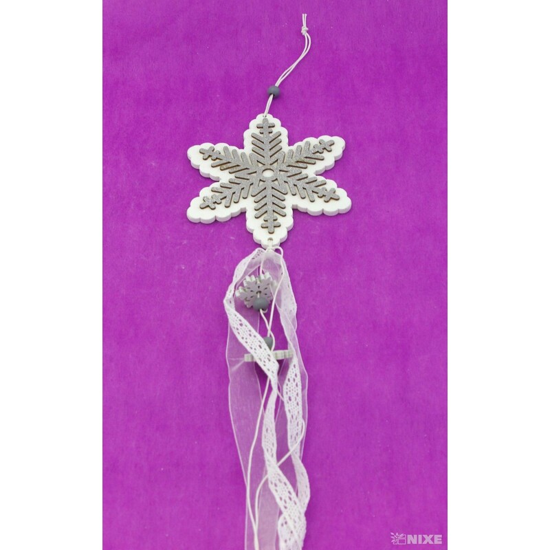 ZÁVĚS VLOČKA 12x50cm*STŘÍBRNÁ